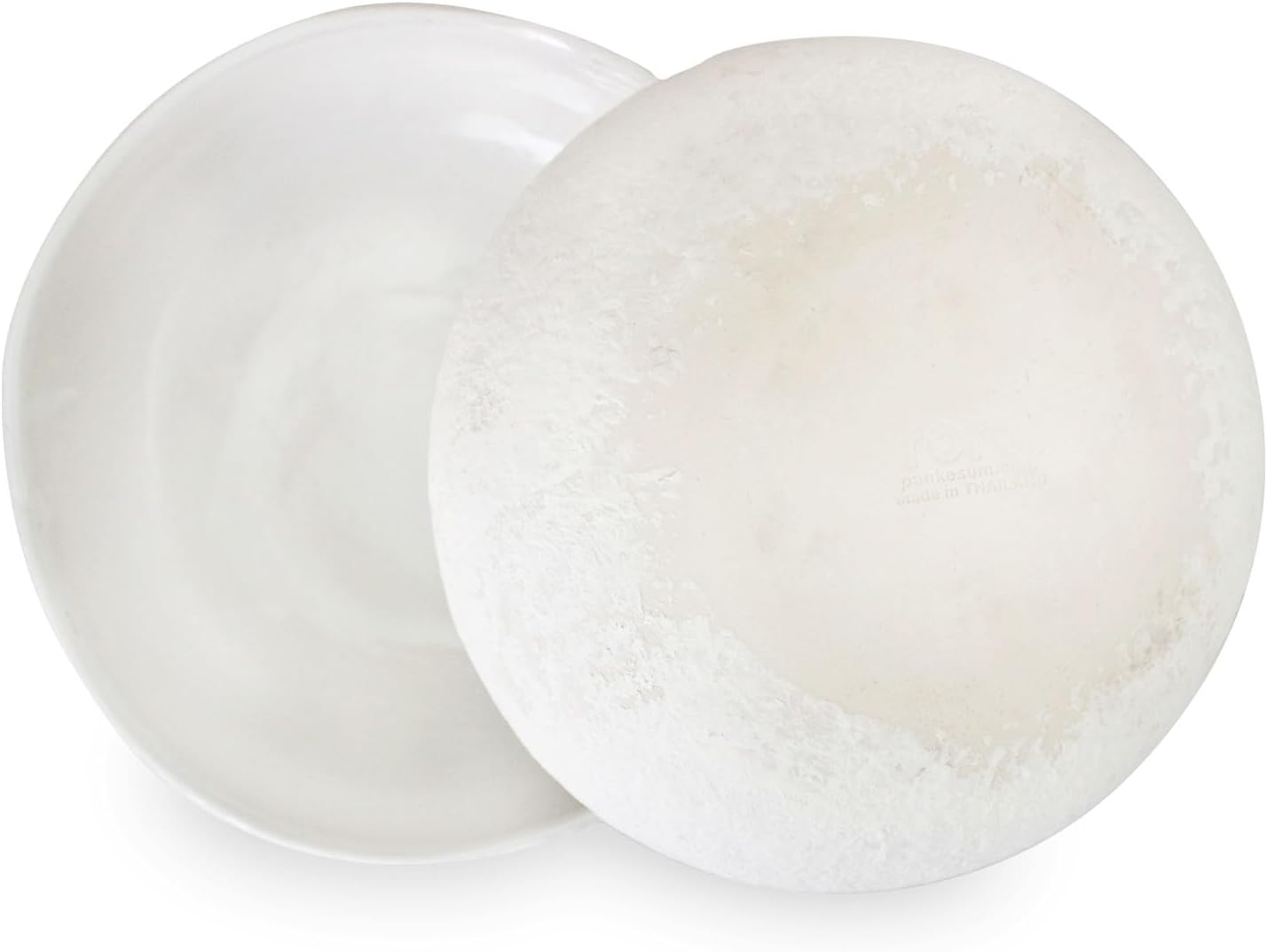 Clovise: Ceramic Stoneware Hand-Molded Rustics Bowl, White color Set of 2