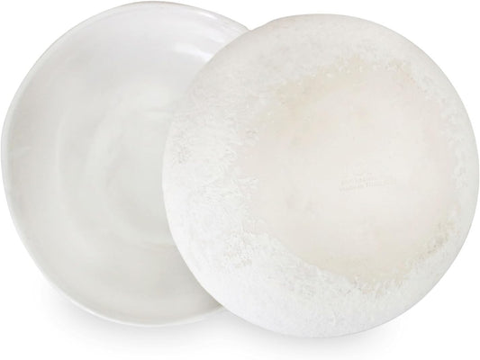 Clovise: Ceramic Stoneware Hand-Molded Rustics Bowl, White color Set of 2