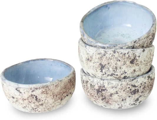 Clovise: 3.5 Inch Handmade Coral Stoneware Sauce Bowls - Set of 4